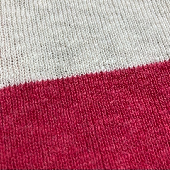 Hollister Pink & White Striped Long Button Down Knit Cardigan Sweater w/ Pockets - Picture 4 of 10